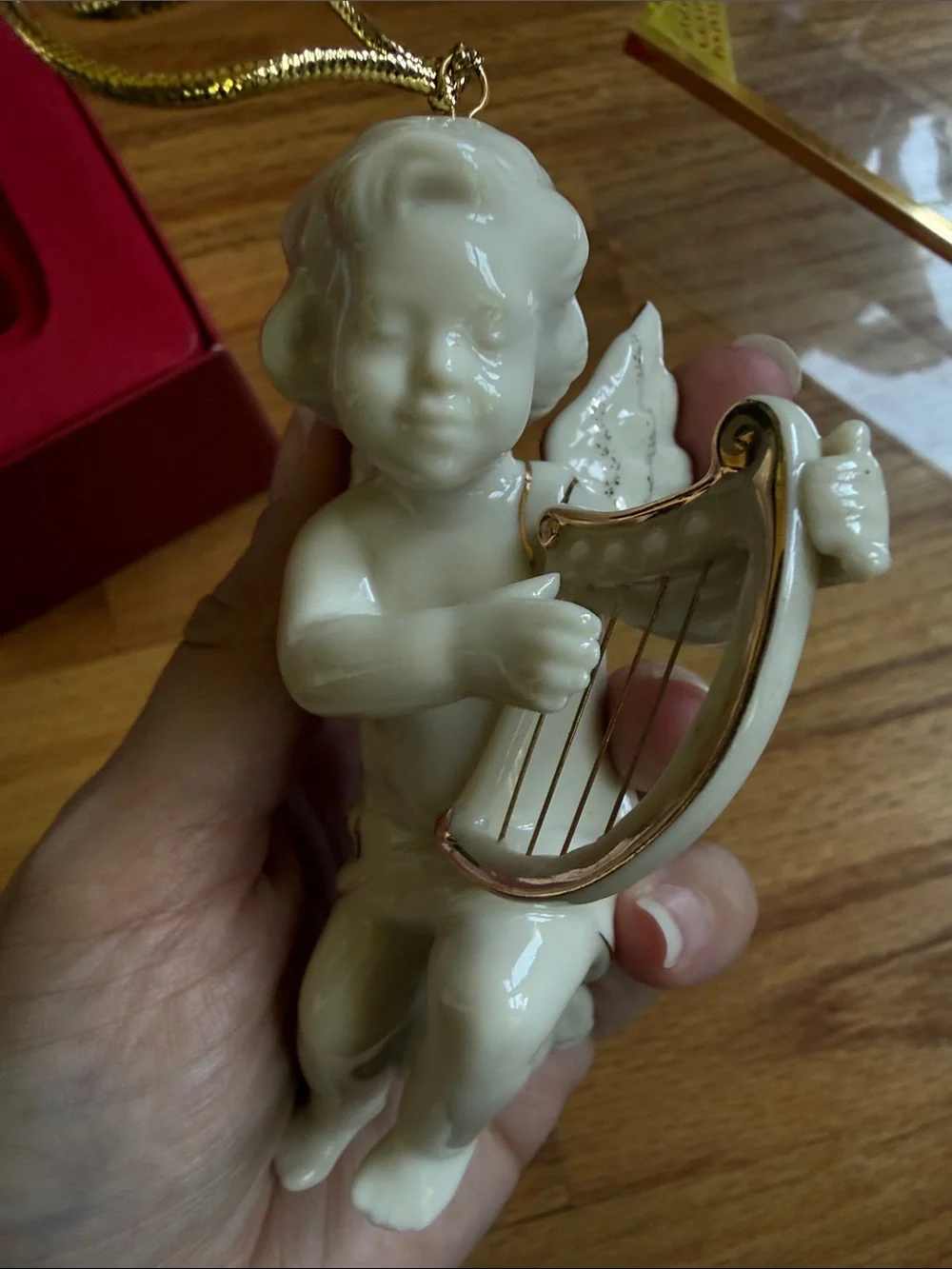 Lenox 2001 Annual Cherub Ornament golf accents new in box
